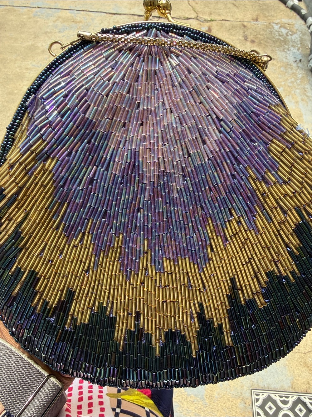 Art Deco La Regale Beaded Evening Clutch Purse - Picture 9 of 9